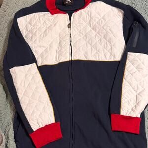 Red Ape Tracksuit 3XL Colorblock Quilted Jogger Jacket Navy Red Cream Streetwear